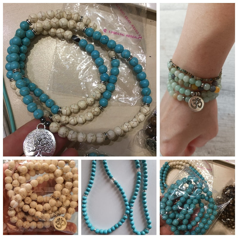 Natural Stone Howlite 108 Mala