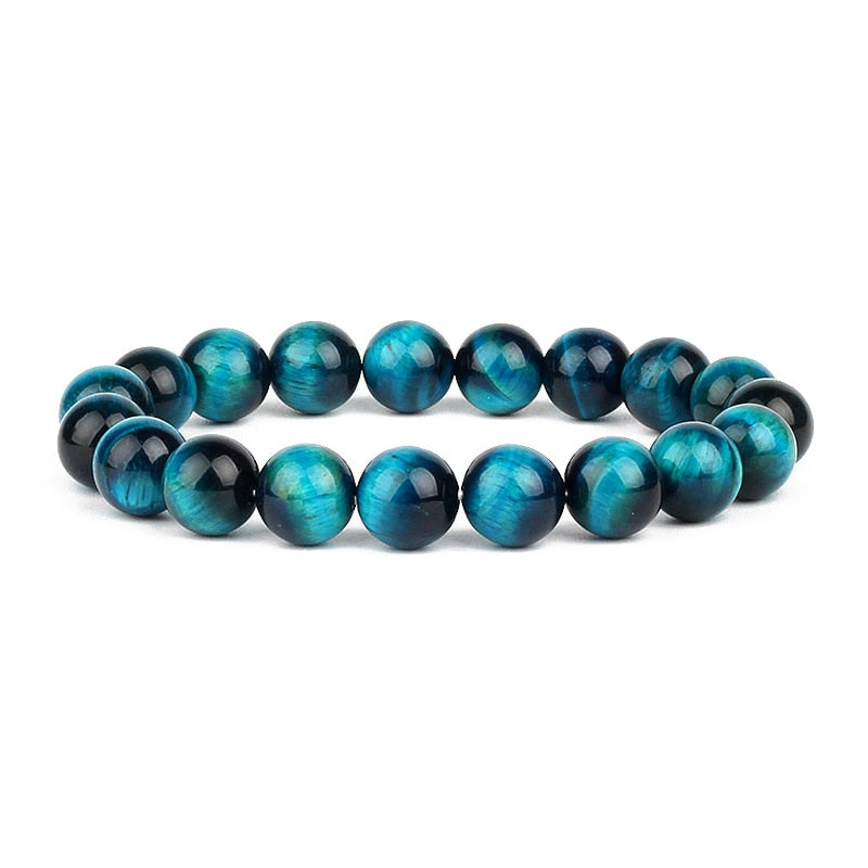 Lake Blue Tiger Eye Bead Bracelet