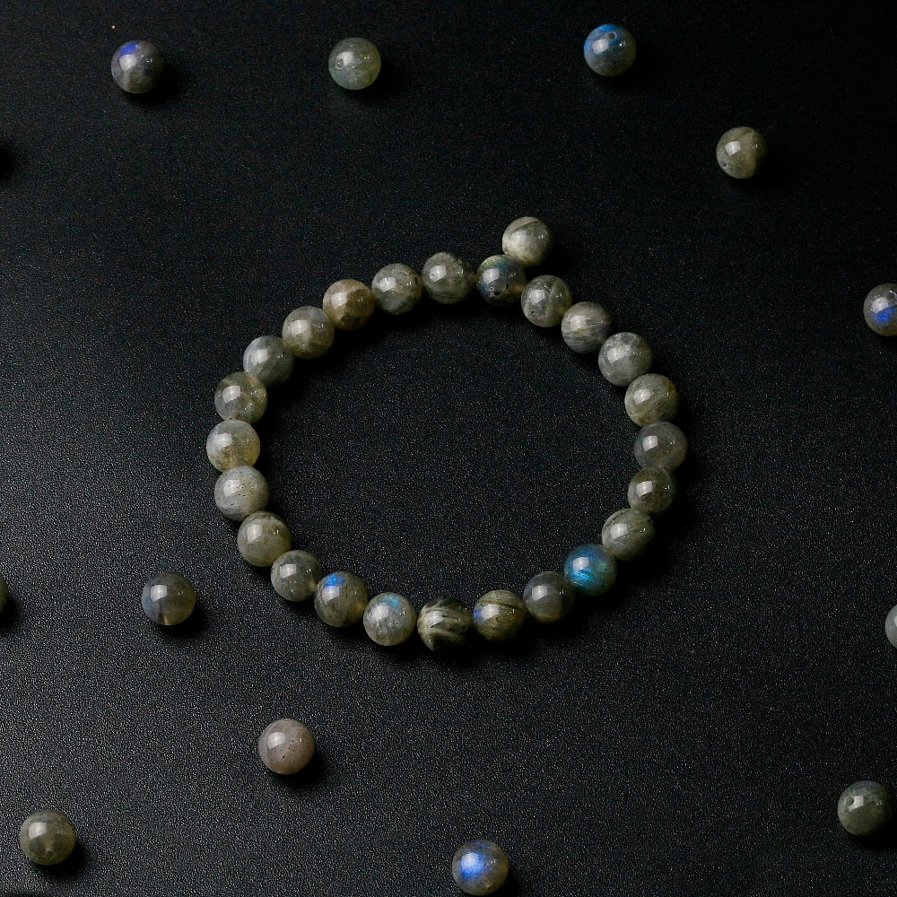 Grade A Natural India Labradorite Stone Round Beaded 8mm