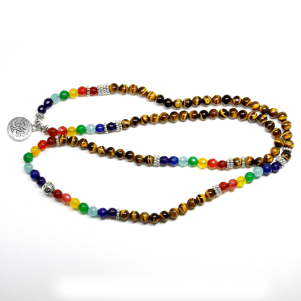 Natural 7 Chakra 108 Bead Mala Bracelets