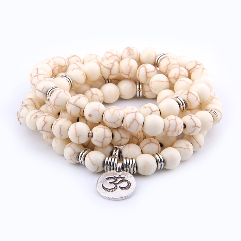 Natural Stone Howlite 108 Mala