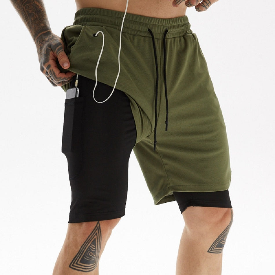 2 in 1 Fitness Training & Running Shorts