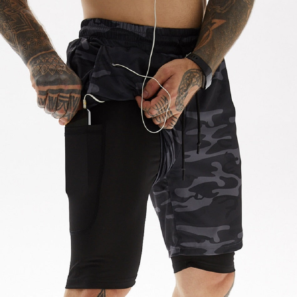 2 in 1 Fitness Training & Running Shorts
