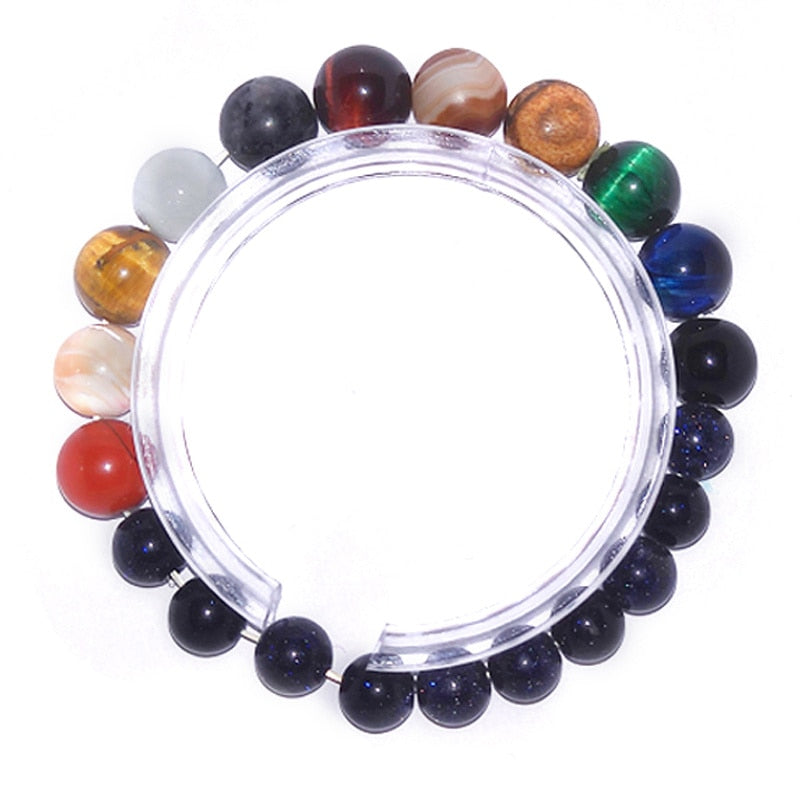 Eight Planets Solar System Natural Stone Bracelet