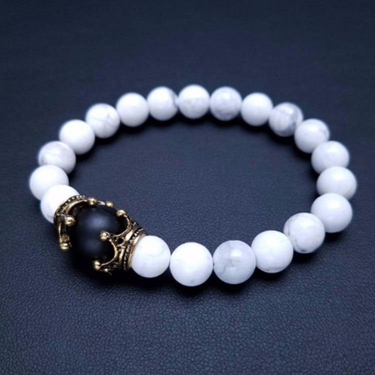 Luxury Crown Natural Stone Bead Bracelet