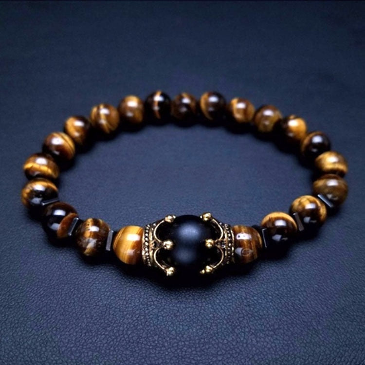 Luxury Crown Natural Stone Bead Bracelet
