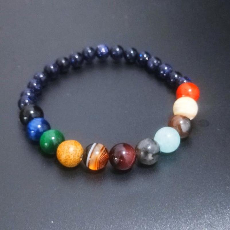 Eight Planets Solar System Natural Stone Bracelet